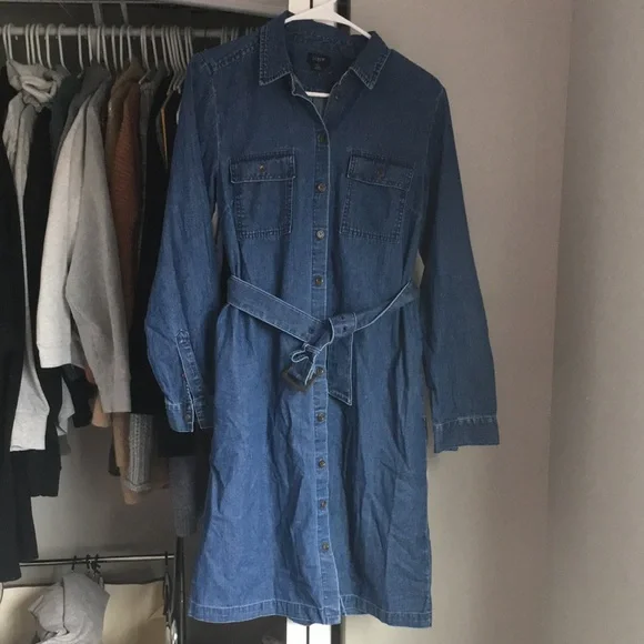 J. Crew Denim Dress, has rip in wrist that needs sewn - Picture 3 of 8